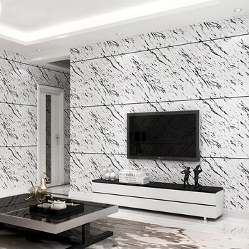 Modern imitasyon mermer fayans duvar kağıdı basit 3D video duvar yatak odası oturma odası TV arka plan duvar kağıdı