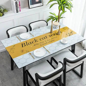 Kokusuz PVC masa mat Su Geçirmez ısıya dayanıklı yağ geçirmez sehpa mat kaymaz masa örtüleri özelleştirmek parti masa dekor