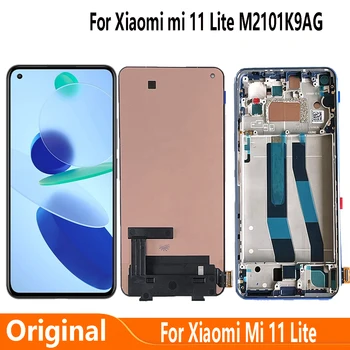 Orijinal Xiaomi Mi 11 Lite M2101K9AG 5G M2101K9G LCD Ekran Dokunmatik Ekran Digitizer Meclisi İçin Xiaomi 11 lite LCD Parçaları