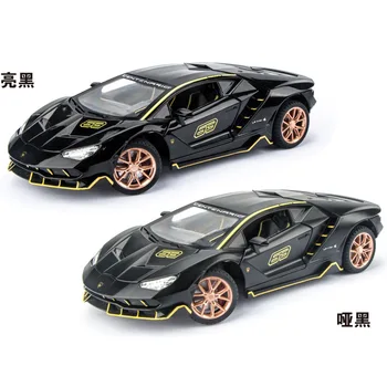 1: 24 Lamborghini LP770 - 4 yüksek simülasyon Diecast Metal alaşım Model araba geri çekin ses ışık araba çocuk hediye koleksiyonu