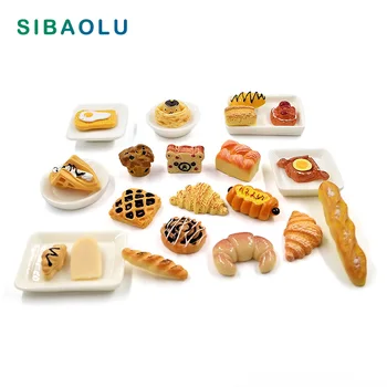 10 adet Simülasyon Gıda Küçük Kek Ekmek Yapay Minyatür Heykelcik DIY Ev Aksesuarları Bebek Ev Dekor Dekorasyon Reçine Zanaat