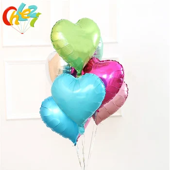 10 Adet 18 İnç Romantik Kalp İnci Altın Pembe Folyo helyum balonları Düğün Seni Seviyorum Globos Parti Dekor Saf Renk Yıldönümü