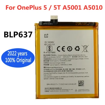 100 % Orijinal Pil BLP637 OnePlus 5 için A5001 OnePlus 5T A5010 3300mAh Yedek Telefon için Bir Artı 5 5T Piller