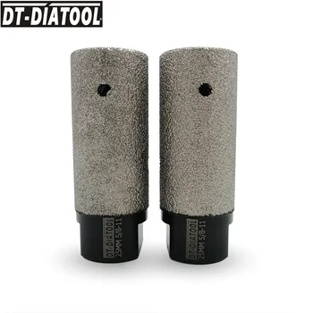 DT-DIATOOL 2 adet Dia 25mm 5/8-11 Vakum Kaynaklı Elmas Freze Parmak Uçları Büyütmek İçin Delik Porselen Seramik Mermer Granit