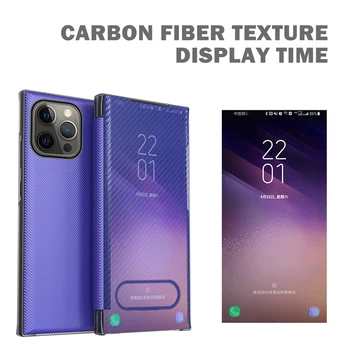 Karbon Fiber Flip Case Samsung Galaxy S21 S10 S8 S9 S20 FE Artı Not 20 10 8 9 Ultra A21S A12 A22 A32 A50 A51 A52 A71 Kapak