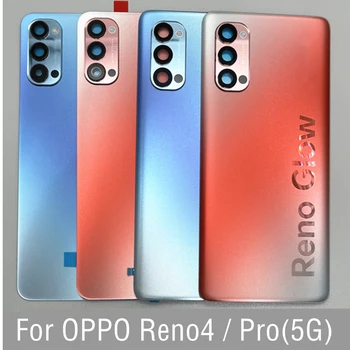 OPPO için Reno4 Pro 5G Pil Arka Kapak Kapı Konut Reno 4 Pro CPH2089 Pil arka kapak Beyaz lens Değiştirme