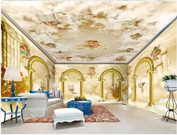 WDBH 3d odası duvar kağıdı özel fotoğraf Aristokrat Kraliyet Rüya Gökyüzü Wonderland Melek Roma Sütun odası duvar kağıdı duvarlar için 3 d