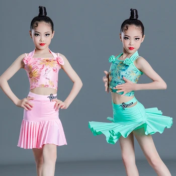 Yeni Çocuk latin dans kostümü Takım Elbise Kız Profesyonel Latin Dans Elbise Çocuk Balo Salonu Yarışması Dans Giyim SL6836