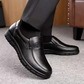 2021 erkek hakiki deri ayakkabı 38-46 Kafa Deri Yumuşak kaymaz Kauçuk loafer ayakkabılar Adam Rahat Gerçek deri ayakkabı