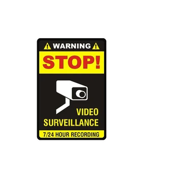 Yaratıcı Stop Video Gözetim Araba Sticker Aksesuarları Vinil PVC 10cm * 7cm Motosiklet Araba Styling Çıkartması