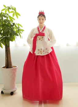 Güney Kore İthal Kumaş / Mahkeme Tang Takım Elbise Hanbok / Düğün Hanbok / Büyük Uzun vadeli Nokta Hanbok