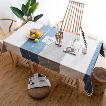 1 Adet İskandinav saçaklı dekoratif masa örtüsü high-end nakış pamuk keten sanat toz geçirmez masa mat ev mutfak