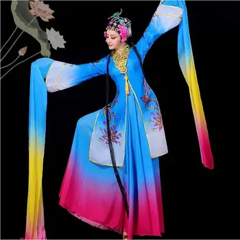 Çin Tarzı Antik Kostümleri Huangmei Opera Pekin Operası Su Kollu Huadan Opera Dans Kostümleri