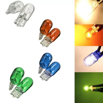 10x t10 halojen ampul w5w beyaz,mavi,kehribar, yeşil renk 12v 5w 194 501 parlak yan takozlar araba ışık kaynağı gösterge lambası #280440