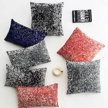 Yüksek yoğunluklu Glitter Sequins Yastık Kılıfı Lüks kanepe minder örtüsü Dekoratif Yastıklar renkli