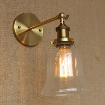 Altın Vintage Stil Loft endüstriyel lamba duvar lambası Cam Abajur Edison Duvar aplik Lamparas De Pared