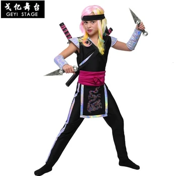 Yeni klasik Cadılar Bayramı kostümleri cosplay ninja dövüş sanatları kostüm çocuk fantezi elbise parti kağıt üniforma yetişkin süslemeleri