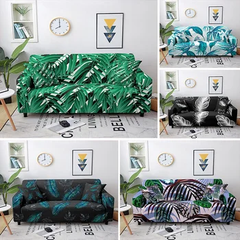 Tropikal Yapraklar kanepe kılıfı s Oturma Odası İçin Polyester Modern Elastik Köşe kanepe kılıfı Yumuşak Slipcovers 1/2/3/4 Kişilik