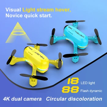 V6 Mini hava Photography4K HD Drone çift kamera uzaktan kumanda uçak Marquee ışık akış konumlandırma uçak çocuk oyuncakları