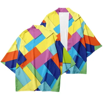 2021 sıcak satış yeni ürün moda hırka 3d dijital baskı manzara desen yetişkin geleneksel kimono 7