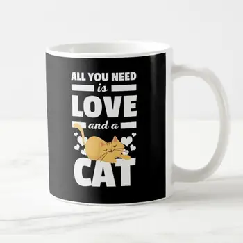 Sevimli Siyah All You Need Aşk ve bir Kedi Kahve Kupa Çay Bardağı Komik Komik Güzel Kediler Yavru Alıntı Pet Doğum Günü Hediyeleri Anne Baba için