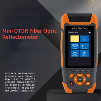 MİNİ OTDR Fiber Optik Reflectometer 9 Fonksiyonları ile VFL OLS OPM Olay Harita Kablosu Ethernet Fiber Kablo Test Cihazı otdr Çoklu Dil