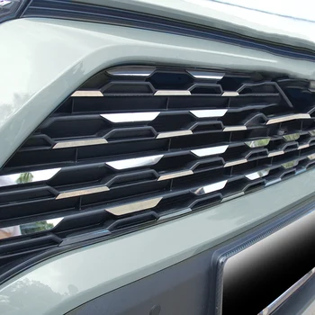 54 ADET Paslanmaz Çelik Ön İzgara Sticker Trim Toyota Rav 4 için Rav4 2019 2020 2021 Araba Styling