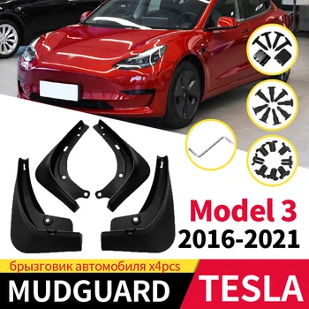 Araba Ön Arka Çamur Flep Tesla Modeli 3 2016-2021 Set Çamurluklar Splash Muhafızları Toz geçirmez Toz Geçirmez Aksesuarları 4 adet