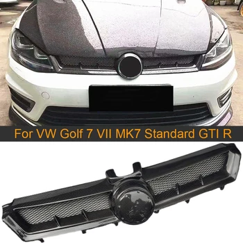 Karbon Fiber Ön Izgara Volkswagen VW Golf 7 VII MK7 Standart GTI R 2014-2017 Araba Ön Tampon ızgarası ızgara kapağı Trim