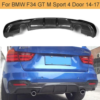 3 Serisi Karbon Fiber Araba Arka Tampon Difüzör Dudak BMW için rüzgarlık F34 GT M Spor 4 Kapı Sadece 14-17 çift egzoz bir çıkış