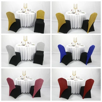 Güzel Görünümlü Pullu Sandalye Kapak Hood Fit Spandex Sandalye Kapak Düğün Olay Parti Dekorasyon