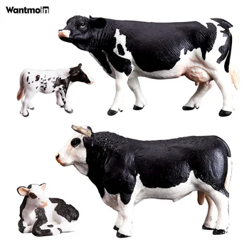 Wantmoin çocuk ilginç oyuncak modeli bebek inek eylem modeli simülasyon hayvan modeli plastik model eğitici oyuncak hediye