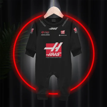 Bebe Pamuk F1 Haas T-shirt Formula Yarış Takımı çocuk giyim Hediye Yenidoğan 0-6 Aylık 3M-4T Spor