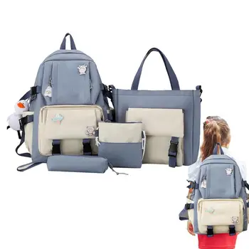 Sevimli genç kızlar için sırt çantaları Sevimli Okul Sırt Çantaları Dahil Sırt Çantası omuzdan askili çanta Ve Kalem Kutusu Büyük Kapasiteli Sırt Çantası