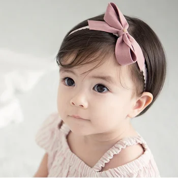 0-12M Bebek Kız Bantlar Moda Prenses Saç Bantları Pembe Yay Düğün Doğum Günü Photoshoot Bebek Yürümeye Başlayan Aksesuarları