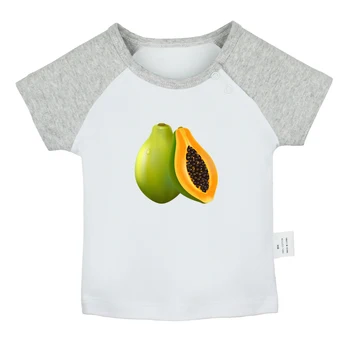 ıDzn Meyve Tatlı Papaya Sevimli Bebek Baskılı Grafik T-Shirt Erkek Kız Kısa Kollu Tees Bebek Üstleri 0-24 Ay Çocuk Giyim