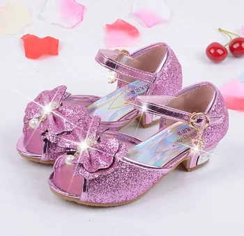 Yeni Yaz Prenses Sandalet moda yüksek topuklu sandalet prenses tarzı parti balo ayakkabı kızlar için Deri sandalet