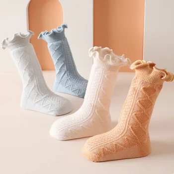 1 Çift Japon Tarzı Düz Renk Bebek Çorap Sonbahar Kış Sıcak Çocuk Bebek Kız Çorap Elbise Aksesuarları Çocuk Ucuz Şeyler