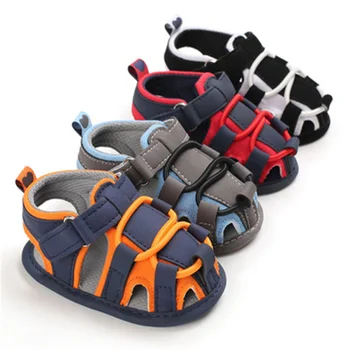 Yaz Bebek Sandalet Nefes Kaymaz Erkek Ayakkabı Prewalker Yenidoğan Sandalet Toddler Yumuşak Tabanlı Beşik Ayakkabı 0-18M