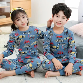Sonbahar Kız Erkek Pijama Setleri çocuk Giyim Takım Elbise T-shirt + Pantolon Pijama Pamuk Karikatür Pijama Çocuk Pijama Kıyafeti