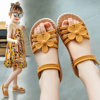 Kızlar için Sandaletler, Yaz Aylarında Çocuklar için Yumuşak Tabanlı Prenses Ayakkabılar, Küçük Kızların Bebek Ayakkabıları