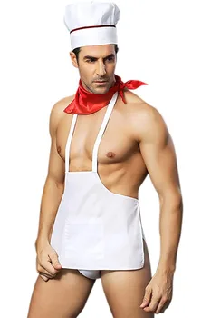 Erkek Seksi iç çamaşırı seti Rol Oynamak Aşçı Üniforma Gece Kulübü dans kostümü Kıyafet