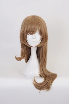 Oyun Genshin darbe Lisa Cosplay peruk pürüzsüz kahverengi Anime peruk ısıya dayanıklı sentetik saç + peruk kap