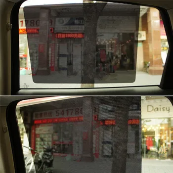 48cm x 38cm 3D PVC Araba Sarma Sac Rulo Film Araba Çıkartmaları Siyah Pencere Güneş Koruyucu Statik Net Film Araba Styling Aksesuarları