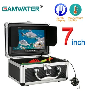 Derinlik Sıcaklık Göstergesi ile Taşınabilir Sualtı Balıkçılık Kamera-Su Geçirmez HD Kamera ve 7 