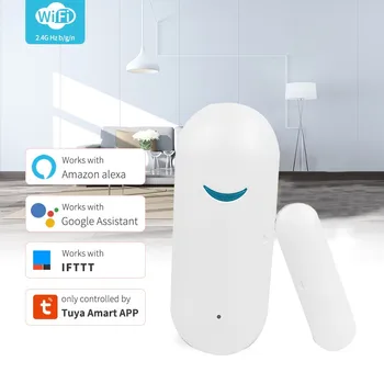 Tuya WiFi Kapı Sensörü, Akıllı Kapı Açık / Kapalı Dedektörleri, Akıllı Yaşam APP Wifi Pencere Sensörü Alexa İle Çalışmak, Google Ev