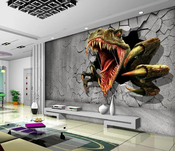 3D Dinozor Duvar Kağıdı Kişiselleştirilmiş Özel Duvar Resimleri Jurassic Park Fotoğraf duvar kağıdı Çocuk Boys Yatak Odası Ofis Dükkanı Sanat Odası dekor