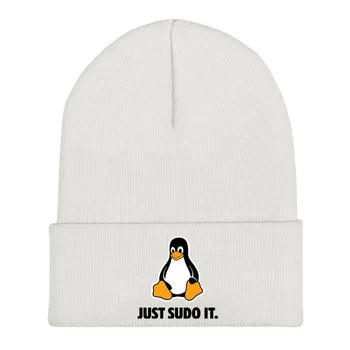 Linux İşletim Sistemi Skullies Beanies Caps Sadece Sudo It Siyah Örme Kış Sıcak Kaput Şapka Unisex Kayak Kap