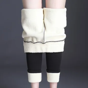 2020 Yeni Moda Yüksek Bel Sonbahar Kış Kadın Kalın Sıcak Elastik pantolon Kaliteli S-5XL Pantolon Sıkı Tip kalem pantolon