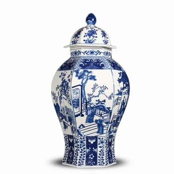 Jingdezhen Seramik Antik Çin Genel Tankı Vazolar Oturma Odası Porselen TV Dolabı Antik Mavi ve Beyaz Porselen